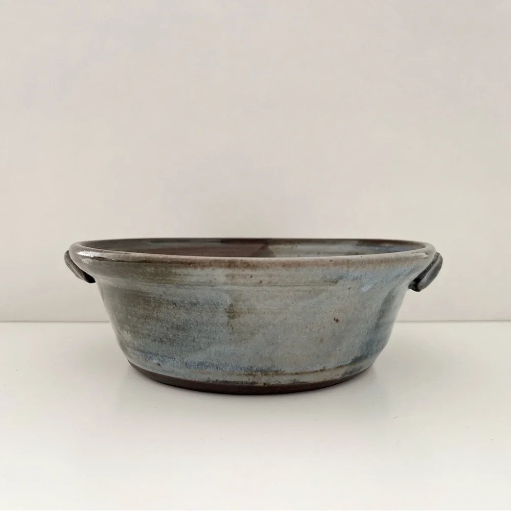 Vintage John Graves Handmade Studio Pottery Apple Baker Baking Dish Bowl Signed